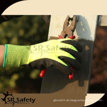 SRSAFETY 13G Hi-Viz gelb beschichteter sandiger Nitril-Handschuh, Winter-Öl-Nitril-Handschuh